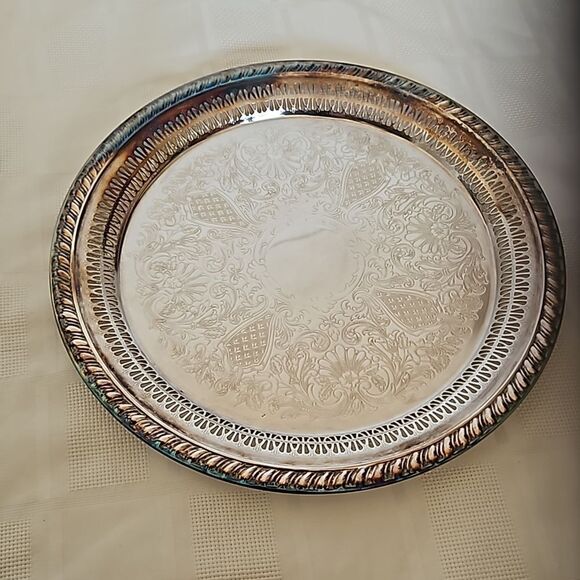 Rogers S.P.Brass Silver Serving Tray 13" - Picture 8 of 16